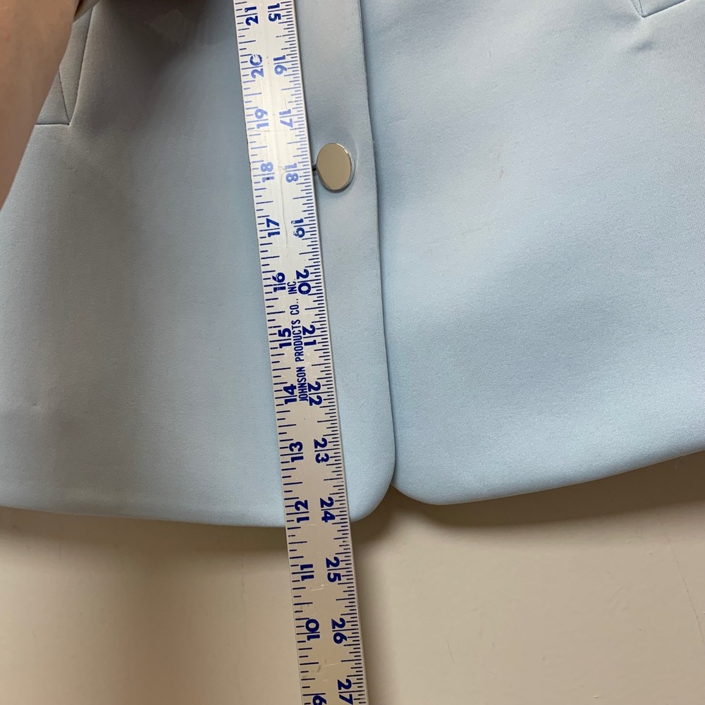 Calvin Klein Skirt Suit Set Womens 12 Light Blue Good Peplum Blazer Pencil Skirt - Picture 5 of 12